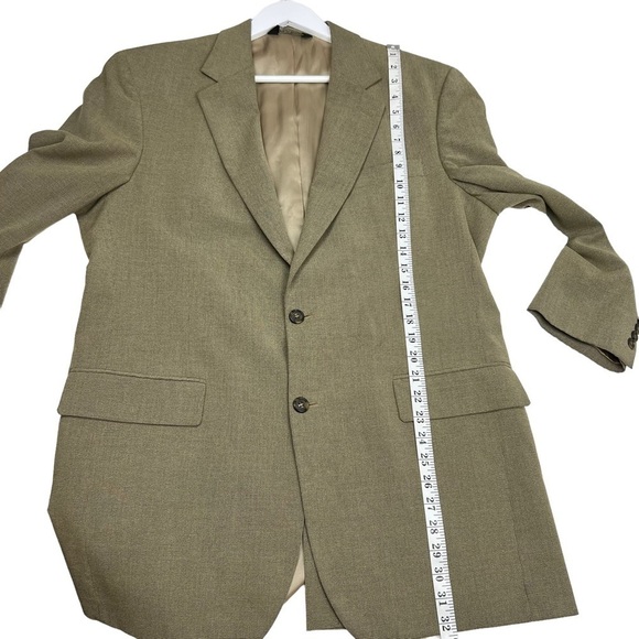 JOS A BANK Men’s Tan Houndstooths Suit Blazer Coat Size 42 Long 2 Button Jacket - Picture 8 of 11